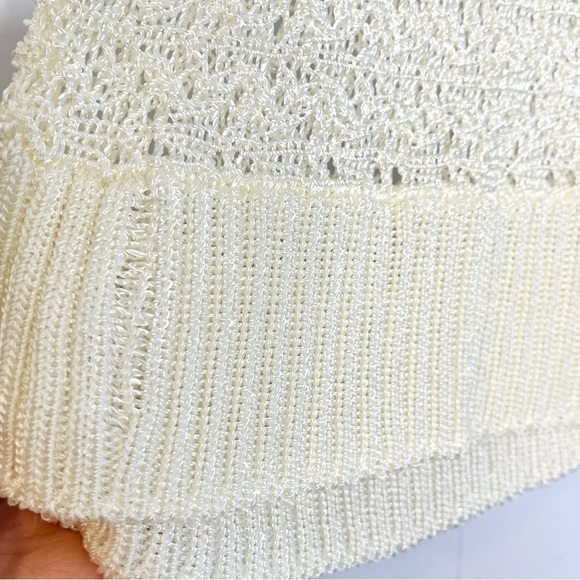 3/$20 ❤️ MYLESPORT Vintage Cream Crocheted Top US S - Picture 4 of 6